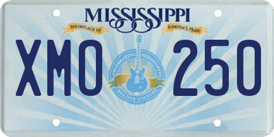MS license plate XMO250
