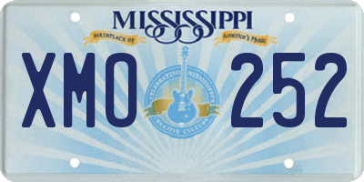 MS license plate XMO252
