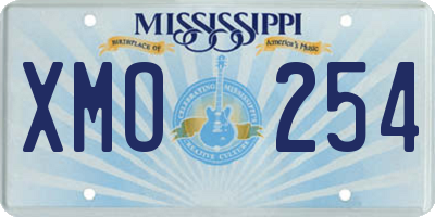 MS license plate XMO254