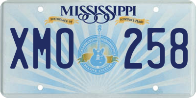 MS license plate XMO258