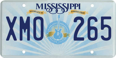 MS license plate XMO265