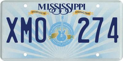 MS license plate XMO274