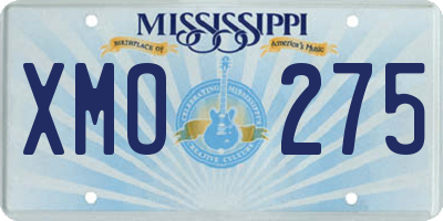MS license plate XMO275