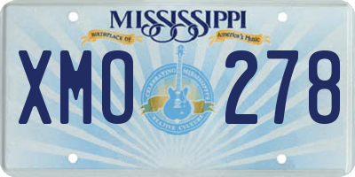 MS license plate XMO278