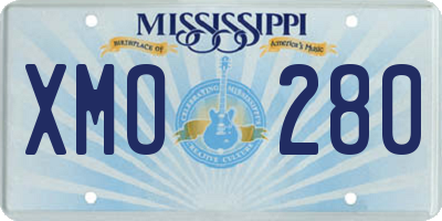 MS license plate XMO280