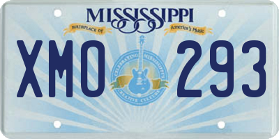MS license plate XMO293