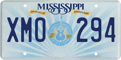 MS license plate XMO294