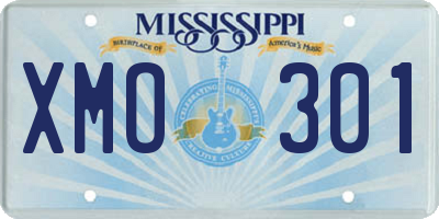 MS license plate XMO301