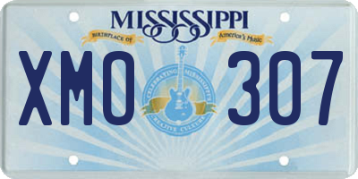 MS license plate XMO307