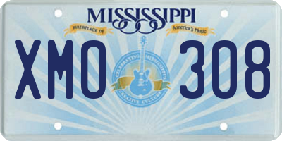 MS license plate XMO308