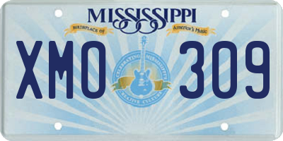 MS license plate XMO309