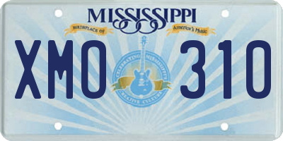 MS license plate XMO310