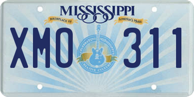 MS license plate XMO311