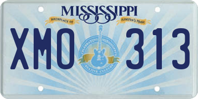 MS license plate XMO313