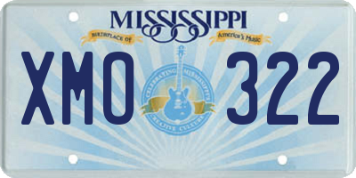 MS license plate XMO322