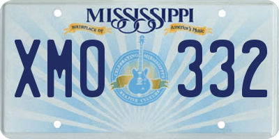 MS license plate XMO332