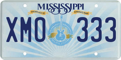MS license plate XMO333