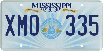 MS license plate XMO335
