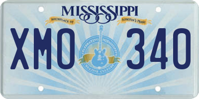 MS license plate XMO340