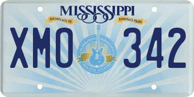 MS license plate XMO342