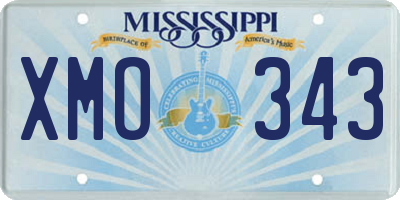 MS license plate XMO343