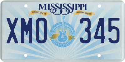 MS license plate XMO345