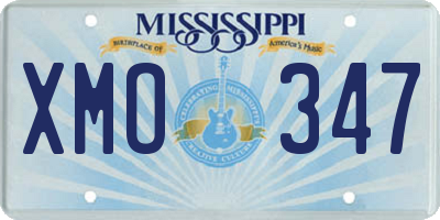 MS license plate XMO347