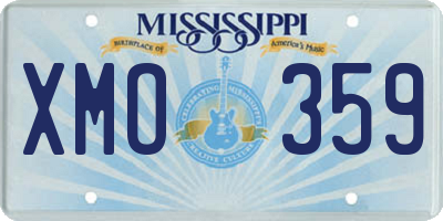 MS license plate XMO359
