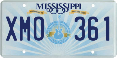 MS license plate XMO361