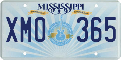 MS license plate XMO365