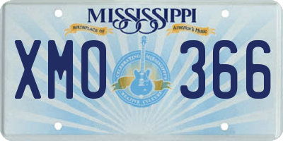 MS license plate XMO366