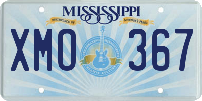MS license plate XMO367