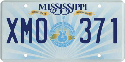 MS license plate XMO371