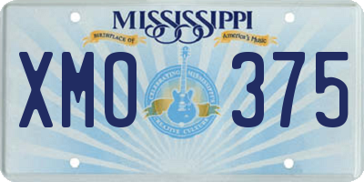 MS license plate XMO375