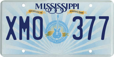 MS license plate XMO377