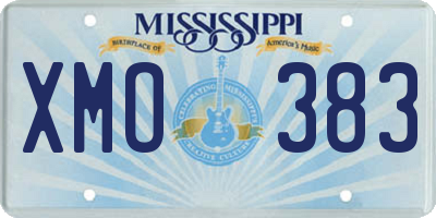 MS license plate XMO383