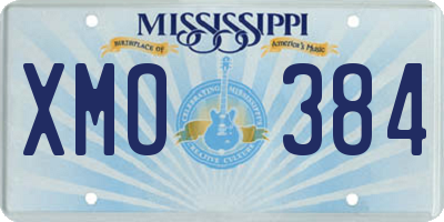 MS license plate XMO384