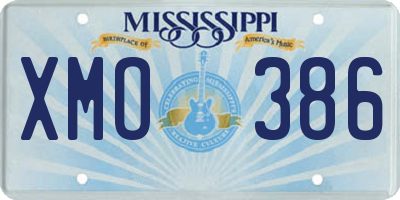 MS license plate XMO386