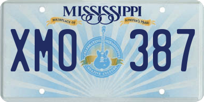 MS license plate XMO387