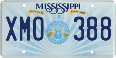 MS license plate XMO388