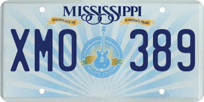 MS license plate XMO389