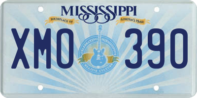 MS license plate XMO390