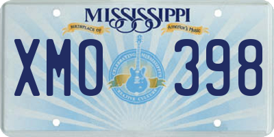 MS license plate XMO398