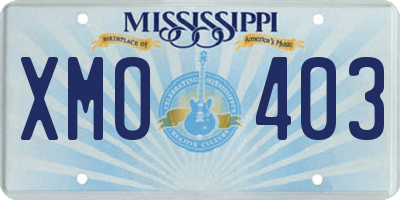 MS license plate XMO403