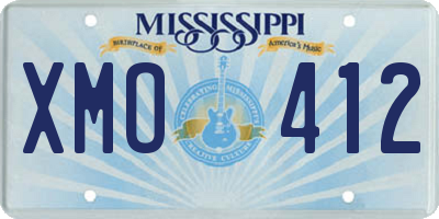 MS license plate XMO412