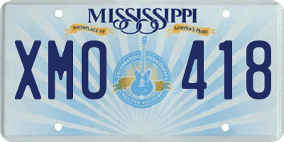 MS license plate XMO418