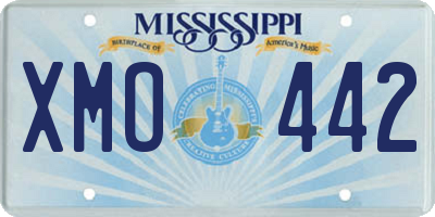 MS license plate XMO442