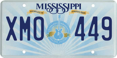 MS license plate XMO449
