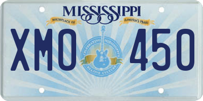 MS license plate XMO450