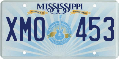 MS license plate XMO453